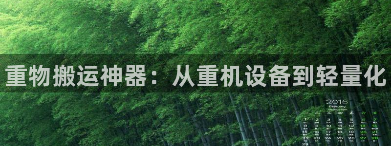 威九国际APP入口：重物搬运神器：从重机设备到轻量化