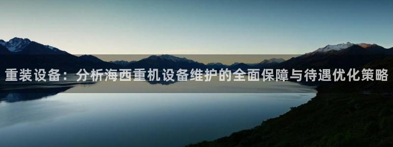 威九国际网站怎么样：重装设备：分析海西重机设备维护的全面保障