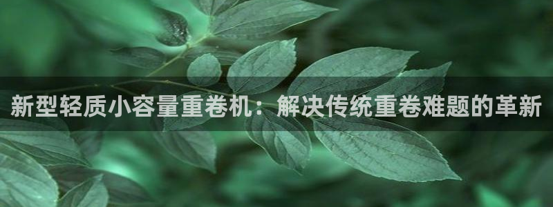 威九国际：新型轻质小容量重卷机：解决传统重卷难题的革新